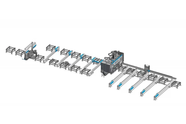 Complete automated steel fabrication setup, highlighting the innovative solutions provided by Guanda International Machinery.